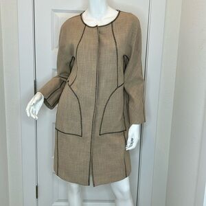 DNKYC lightweight beige midi coat size S